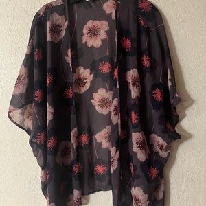 Maurices Dark Floral Kimono Blouse